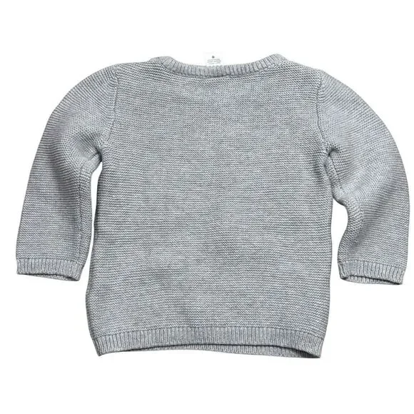 Carters Baby Gray 3D Knitted Lion Jungle Retro Modern Knit Sweater Size 18M - Picture 2 of 7